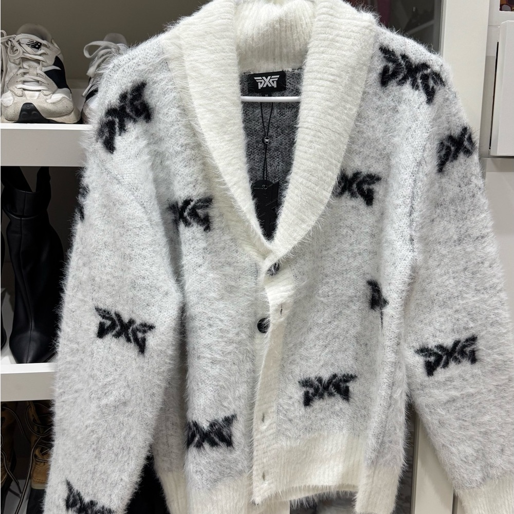 PXG Black and White Patterned Cardigan